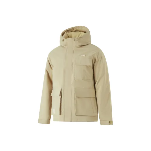 LINING Sports Trend Series Пуховик Мужской Молочный Хаки