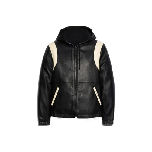 COACH Черные Мужские Кожаные Куртки