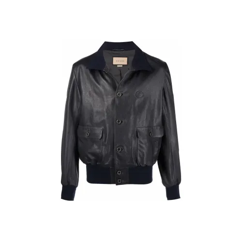 GUCCI Мужские черные кожаные куртки