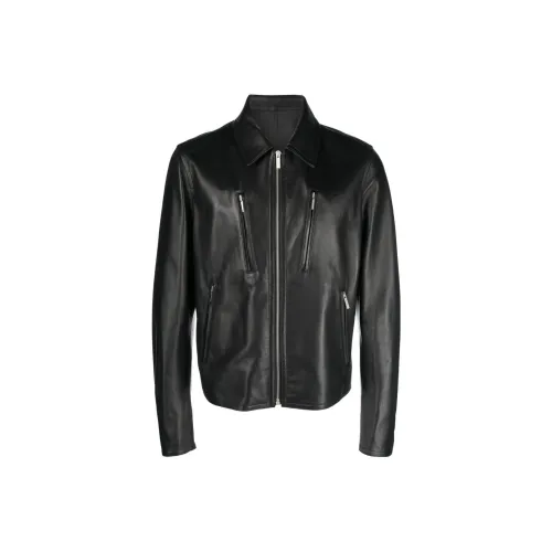Ferragamo Черные Мужские Кожаные Куртки