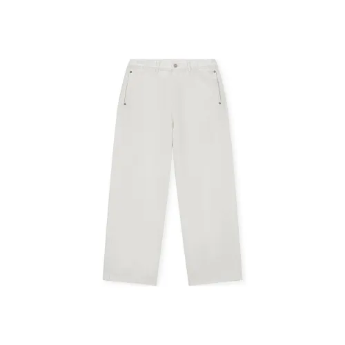 Безшовный крой Белые унисекс джинсы