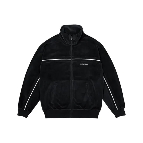 PALACE SS24 Rib Panel ZIP FUNNEL Куртки и Пальто Унисекс Черный
