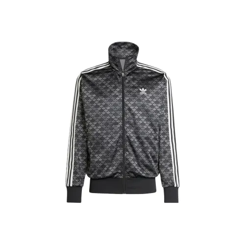 Adidas Originals Firebird Football Классический MONO TRACK TOP Куртки Пальто Мужской Черный