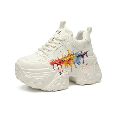 ZHR Little White Bear Износостойкий и Легкий Низкий Топ Кроссовки с Толстой Подошвой Женские Бежевые