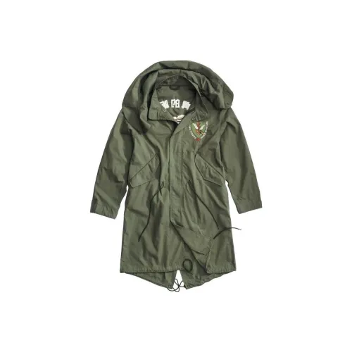 AKCLUB Армейский зеленый Мужской тренч