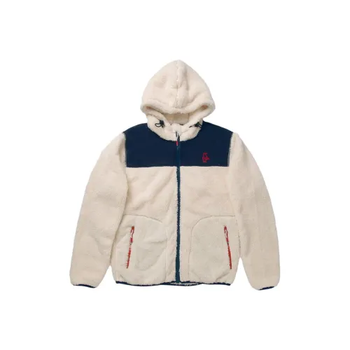 CHUMS Куртки Пальто Унисекс Молочно-белый Темно-синий