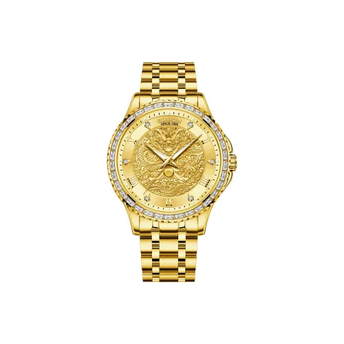 GUANQIN Автоматический Механический Механизм Мужские Часы 42 мм Золото