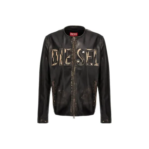 DIESEL Черные Мужские Кожаные Куртки