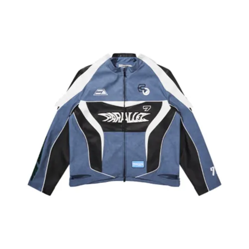 BLIND402 Синий Мужская Кожаная Куртка