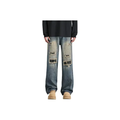 KEIRANDUN Синие Унисекс Джинсы