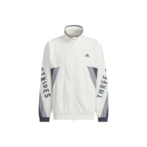 Adidas WORDING OVERSIZED Фит Куртка Куртки Пальто Унисекс Нефритовый Белый