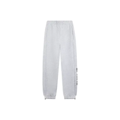 LINING Sports Trend Series Вязаные тренировочные штаны унисекс светлый меланж серый