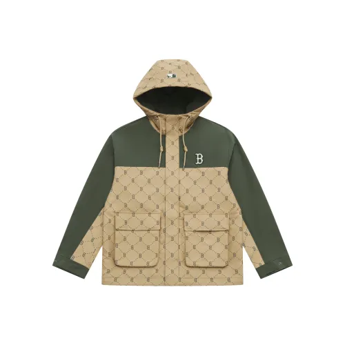MLB MONOGRAM Коллекция Boston Red Sox SS25 Ветрозащитная куртка унисекс темно-хаки
