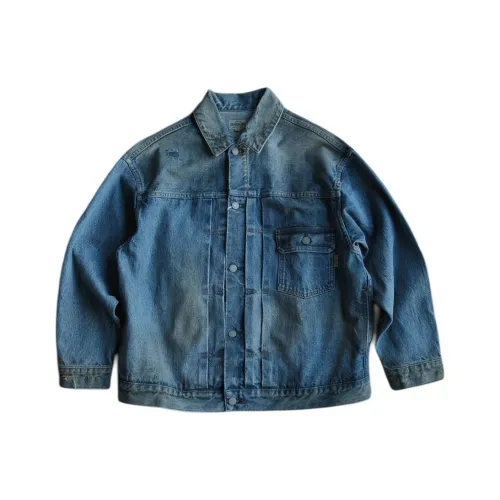 DAMBOLAND Куртки Пальто Унисекс Выстиранный Синий