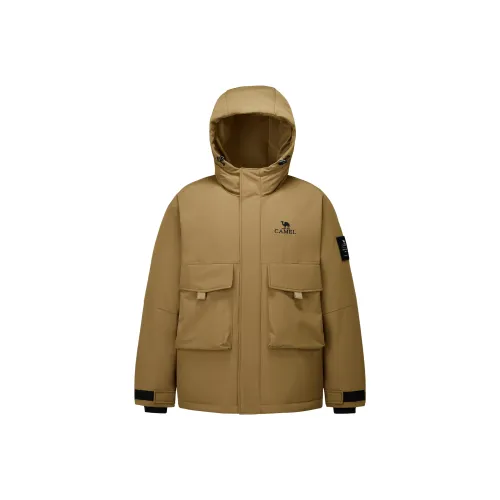 CAMEL Outdoor Однотонный Карго Вода-отталкивающий устойчивый к пятнам термический ветрозащитный с капюшоном пуховик Унисекс