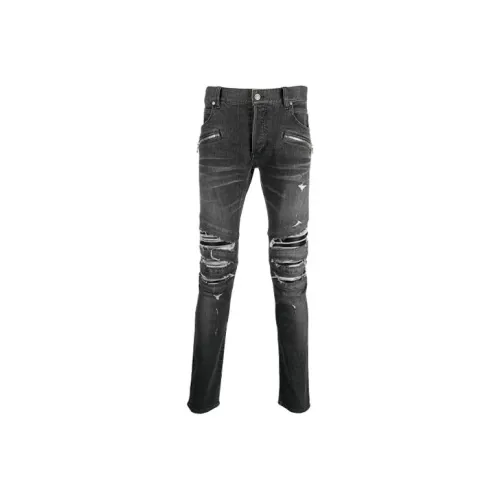 BALMAIN Черный Серый Цвет Мужские Джинсы