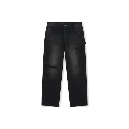 Безшовный крой, черные унисекс джинсы