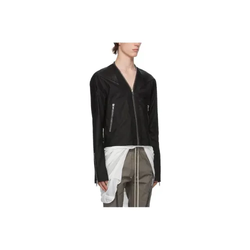 RICK OWENS совместный бренд Черные мужские кожаные куртки