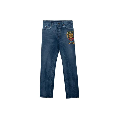 GUCCI Love Parade SS22 Джинсы Мужские Синие