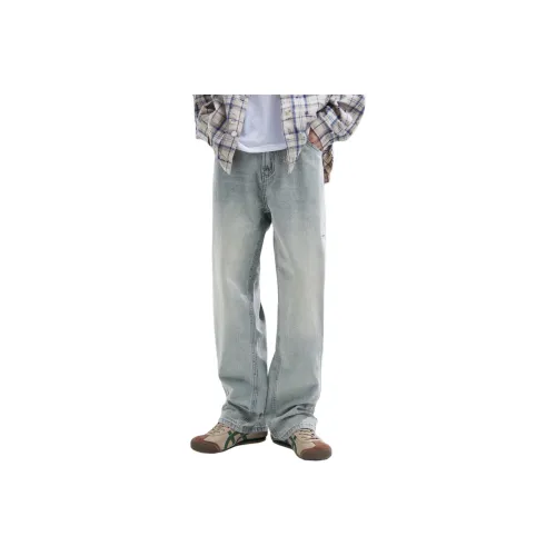 UOOHE Синий Мужской Джинсы