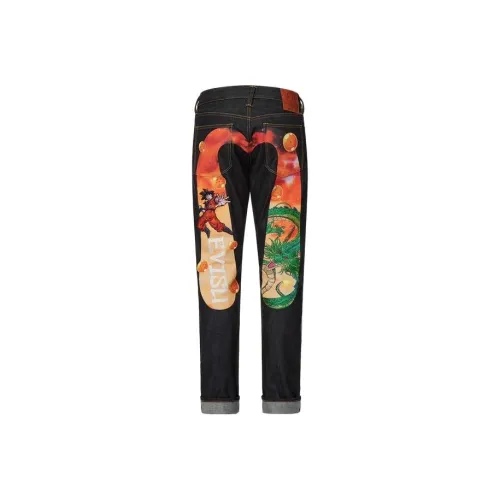Evisu X Dragon Ball Z Co Branded Джинсовый синий Мужские Джинсы