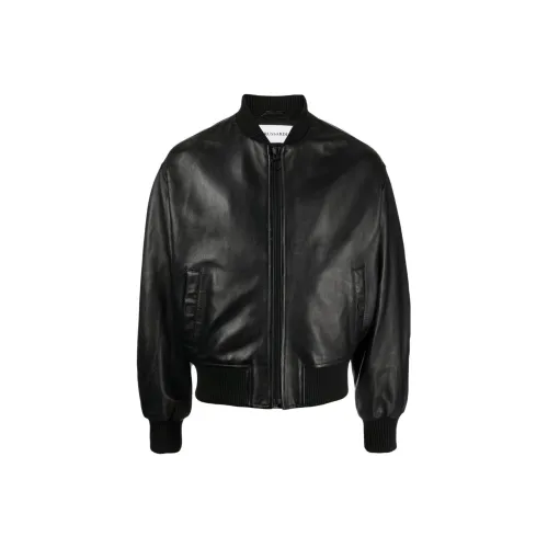 TRUSSARDI Мужские черные кожаные куртки