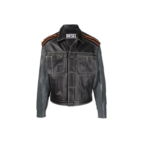 DIESEL Черные Мужские Кожаные Куртки