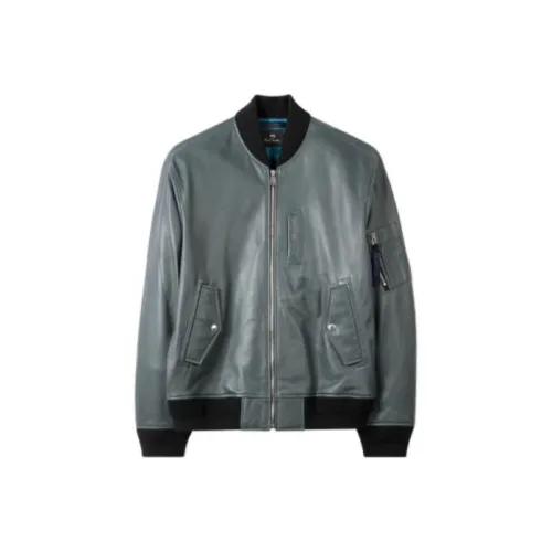 PS By Paul Smith Зеленый Мужской Кожаные куртки