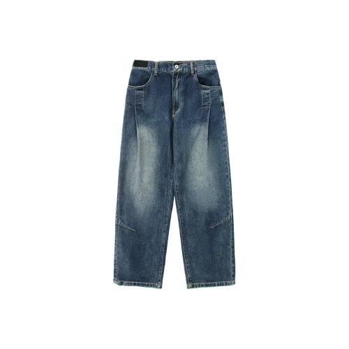 HEEMKIZOO Джинсы Мужские Выстиранные Синий