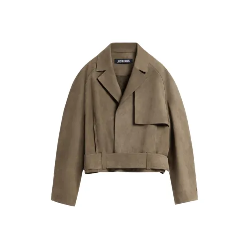 Jacquemus SS25 Короткий кожаный куртка Куртки и пальто Мужской Светлый хаки Светлый хаки