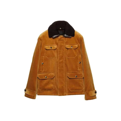 PRADA SS24 Куртки и Пальто Мужской Темно-Желтый