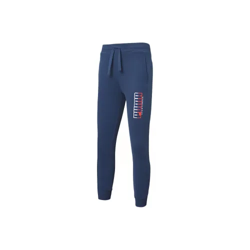 PUMA Темно-синие джинсовые мужские вязаные тренировочные штаны