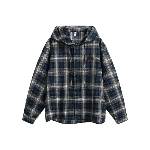 COMBO Пальто Унисекс Синий Серый Клетка