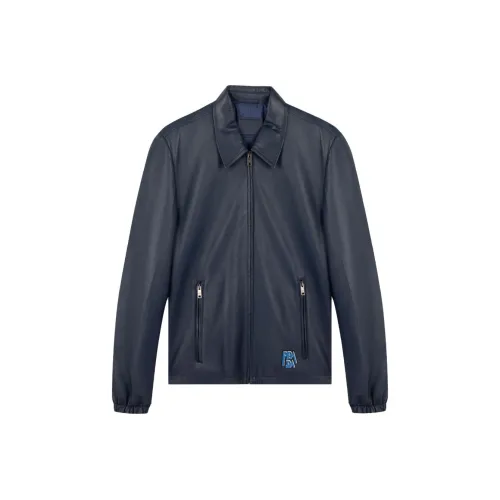 PRADA FW23 Кожа Куртка Мужская Черная