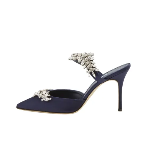 MANOLO BLAHNIK Домашние тапочки, синий, женский