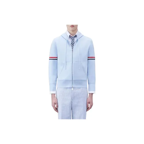 THOM BROWNE· Хлопок Нарукавная повязка Толстовка Куртки Пальто Мужской Светло-синий