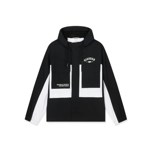 QIAODAN Тренчкот Мужской Черный Jordan Белый