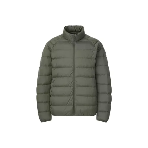 UNIQLO Хлопковый пуховик Мужской Темно-зеленый