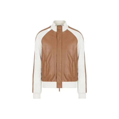 GIORGIO ARMANI Хаки Мужские Кожаные Куртки