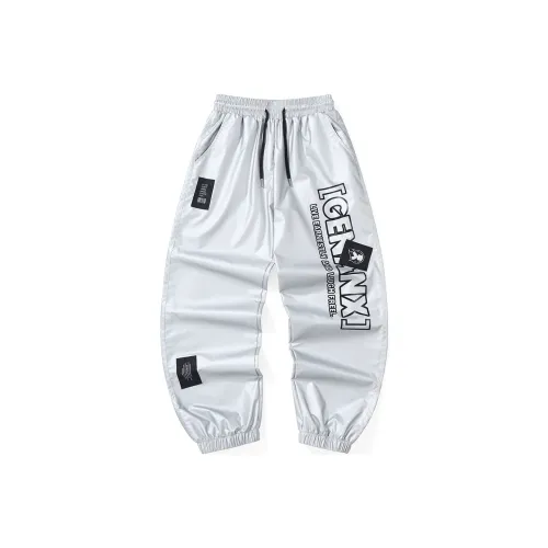 GENANX Повседневные брюки Унисекс Серебряный