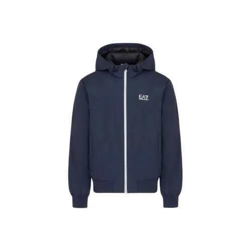 EMPORIO ARMANI EA7 FW24 Хлопковый пуховик Мужской Темно-синий