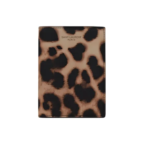 SAINT LAURENT Париж Телячья кожа Держатель для карт кошелек Мужской Леопардовый принт