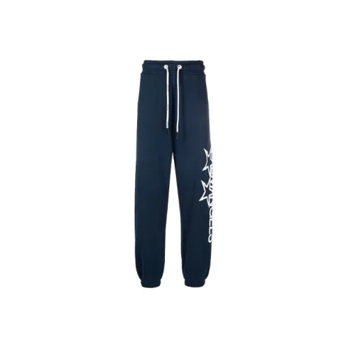 PALM ANGELS Blue Men's Knitted Training Pants PALM ANGELS Синий Мужские Вязаные Спортивные Штаны