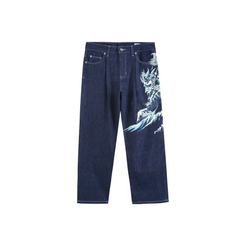 ONIARAI FW22 Прямой крой Брюки Джинсы Мужские Синий