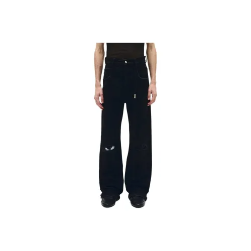 Ann Demeulemeester SS25 Джинсы Унисекс Черный