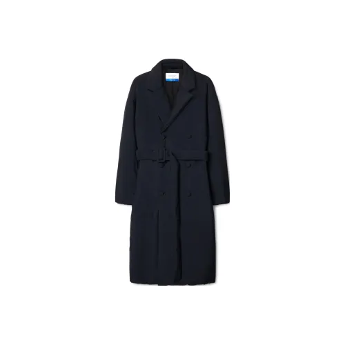 OFF Белый FW23 Тренчкот Обычный крой Мужской Черный