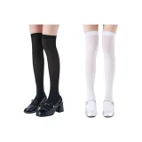 [2 упаковки] Черные носки выше колена *1 - Отбеленные носки выше колена *1