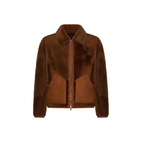 Canali Куртки и Пальто Мужской Коричневый