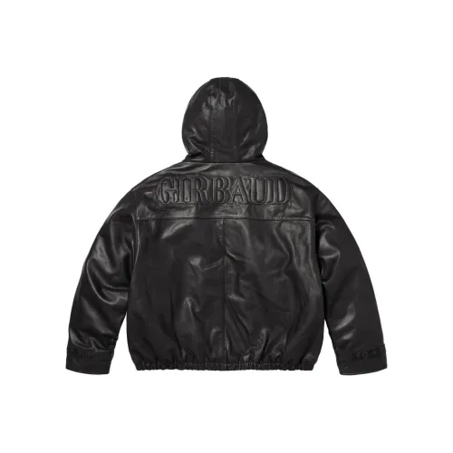 Supreme Marithé François Girbaud Collaboration С капюшоном кожа пилотный бомбер куртка унисекс