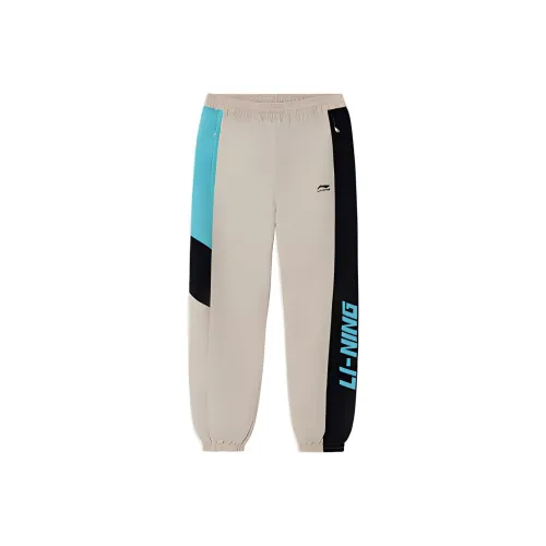 LINING Sports Life Collection Овсяный Серый Мужские Вязаные Тренировочные Штаны